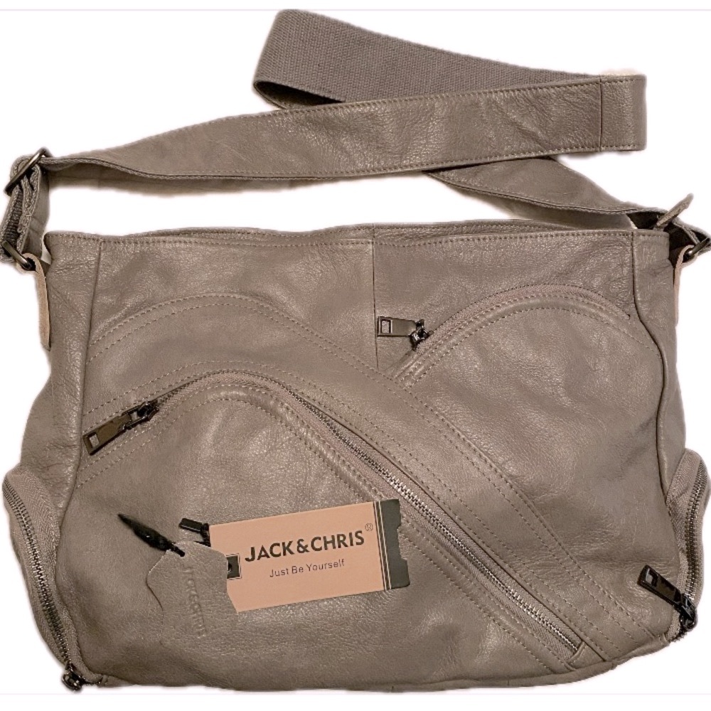 NWT Jack & Chris Women’s 100% Leather crossbody Bag satchel, vintage